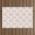 Dusty Rose Classic Floral Outdoor Rug Gallery Image 1