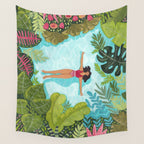 Floating in the sea in bright colours Wall Tapestry Gallery Image 4