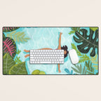 Floating in the sea in bright colours Desk Mat Gallery Image 1