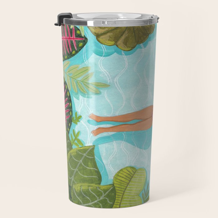 Floating in the sea in bright colours Travel Mug Gallery Image 3