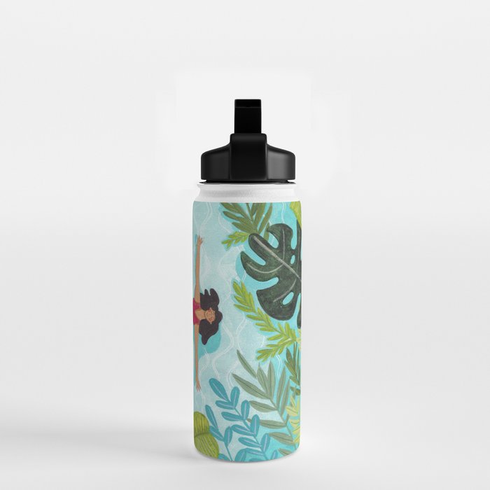 Floating in the sea in bright colours Water Bottle Gallery Image 2