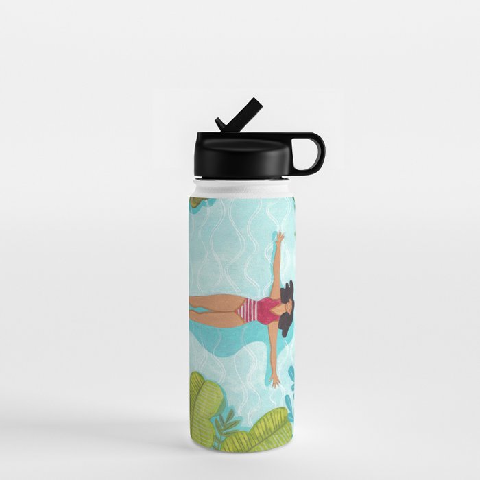 Floating in the sea in bright colours Water Bottle Gallery Image 1