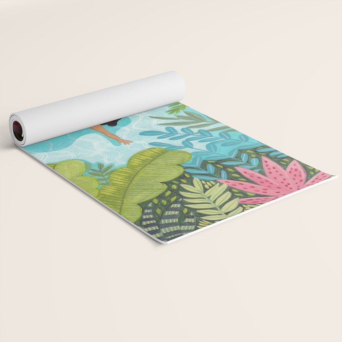 Floating in the sea in bright colours Yoga Mat Gallery Image 2
