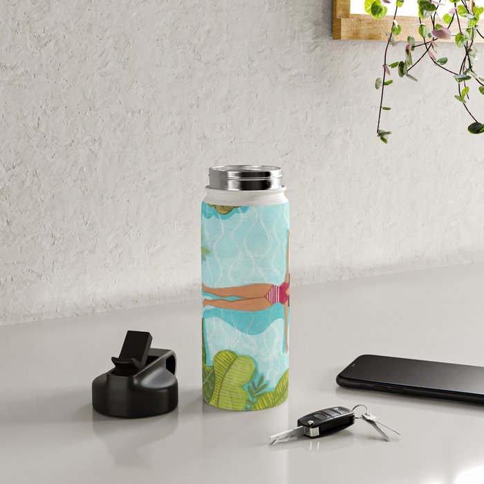 Floating in the sea in bright colours Water Bottle Gallery Image 4