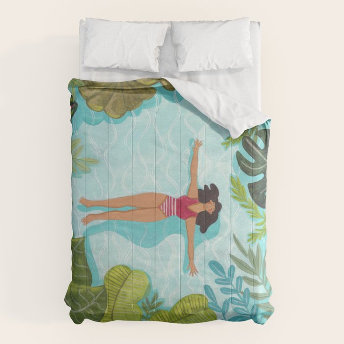 Floating in the sea in bright colours Comforter Gallery Image 6