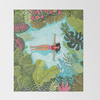 Floating in the sea in bright colours Throw Blanket Gallery Image 2