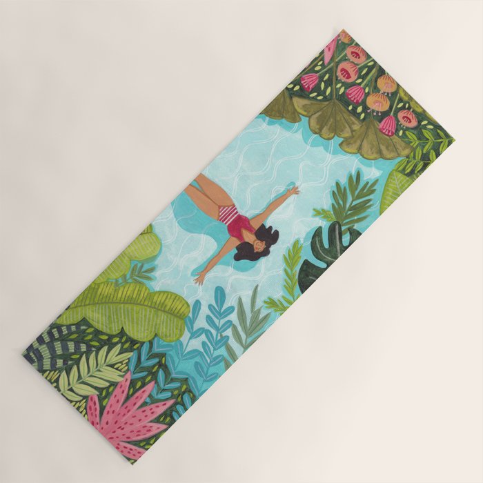 Floating in the sea in bright colours Yoga Mat Gallery Image 1