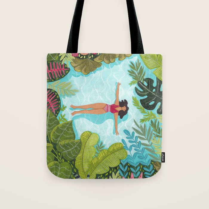 Floating in the sea in bright colours Tote Bag Gallery Image 1