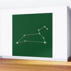 Leo Zodiac Star Constellation Line Art Green Wall Mural Gallery Image 2