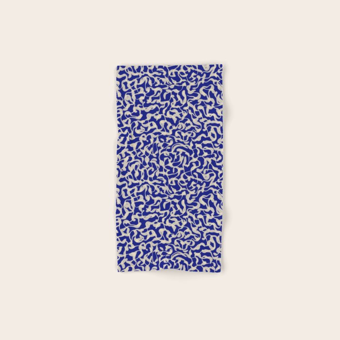 Playful strokes #1 / Beige on Blue Bath Towel Gallery Image 1
