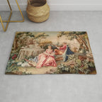 Antique 19th Century French Aubusson Gallant Courtship Romantic Tapestry Rug Gallery Image 1