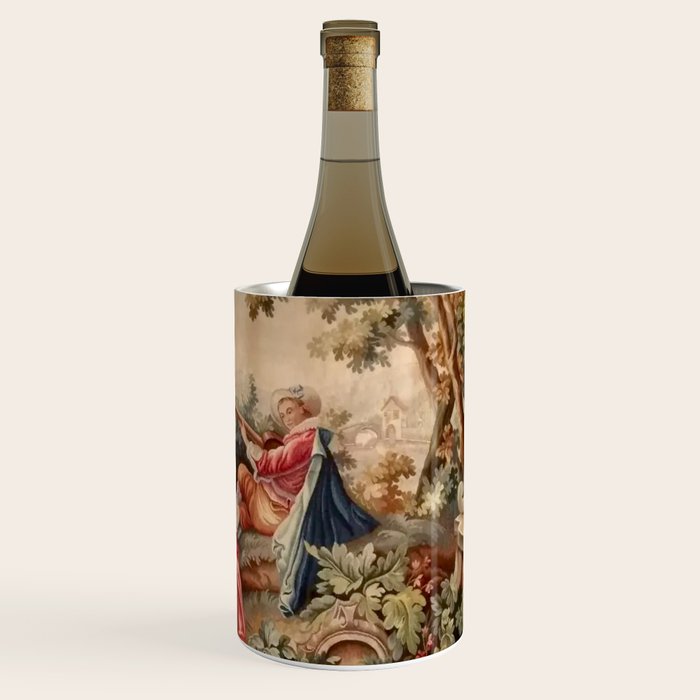 Antique 19th Century French Aubusson Gallant Courtship Romantic Tapestry Wine Chiller Gallery Image 3