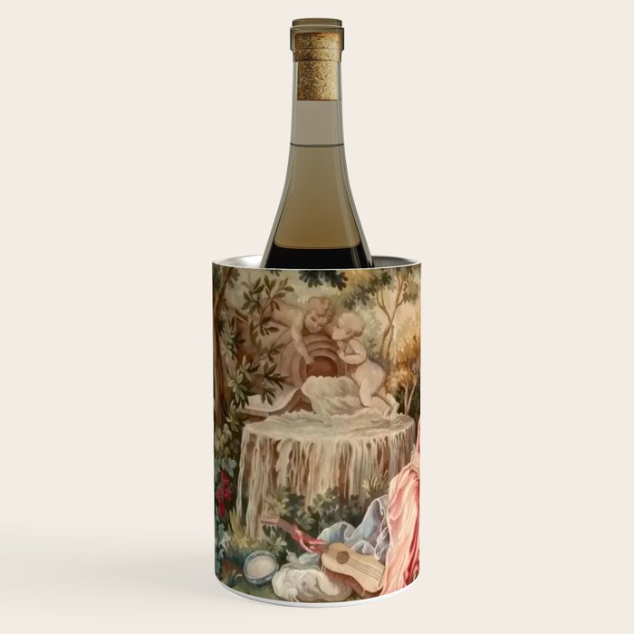 Antique 19th Century French Aubusson Gallant Courtship Romantic Tapestry Wine Chiller Gallery Image 2