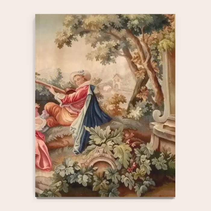 Antique 19th Century French Aubusson Gallant Courtship Romantic Tapestry Notebook Gallery Image 4