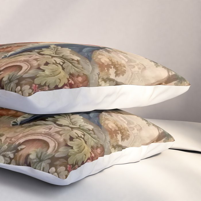 Antique 19th Century French Aubusson Gallant Courtship Romantic Tapestry Pillow Sham Gallery Image 3