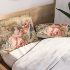 Antique 19th Century French Aubusson Gallant Courtship Romantic Tapestry Pillow Sham Gallery Image 2