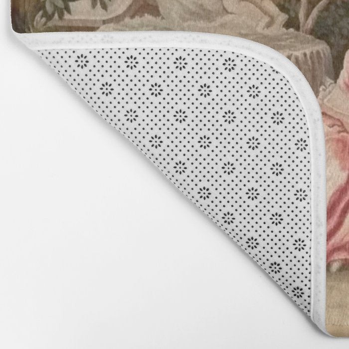 Antique 19th Century French Aubusson Gallant Courtship Romantic Tapestry Bath Mat Gallery Image 2