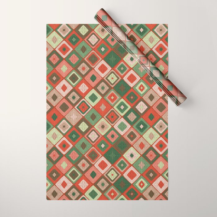 Hand-drawn Quilt #5 Wrapping Paper Gallery Image 1