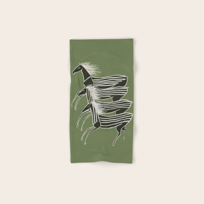 Horses in Stripes Bath Towel Gallery Image 1