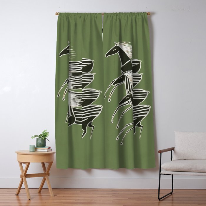 Horses in Stripes Window Curtain Gallery Image 5