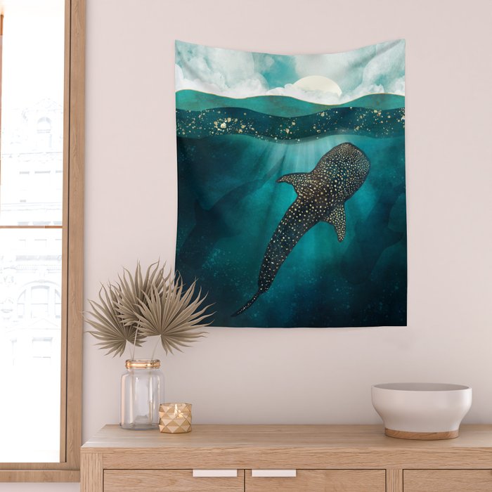 Metallic Whale Shark Wall Tapestry Gallery Image 2