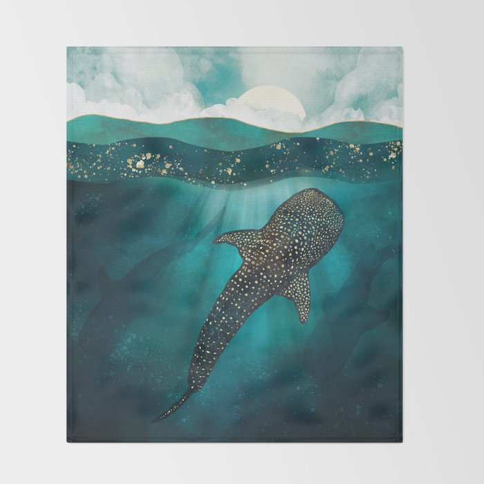 Metallic Whale Shark Throw Blanket Gallery Image 2