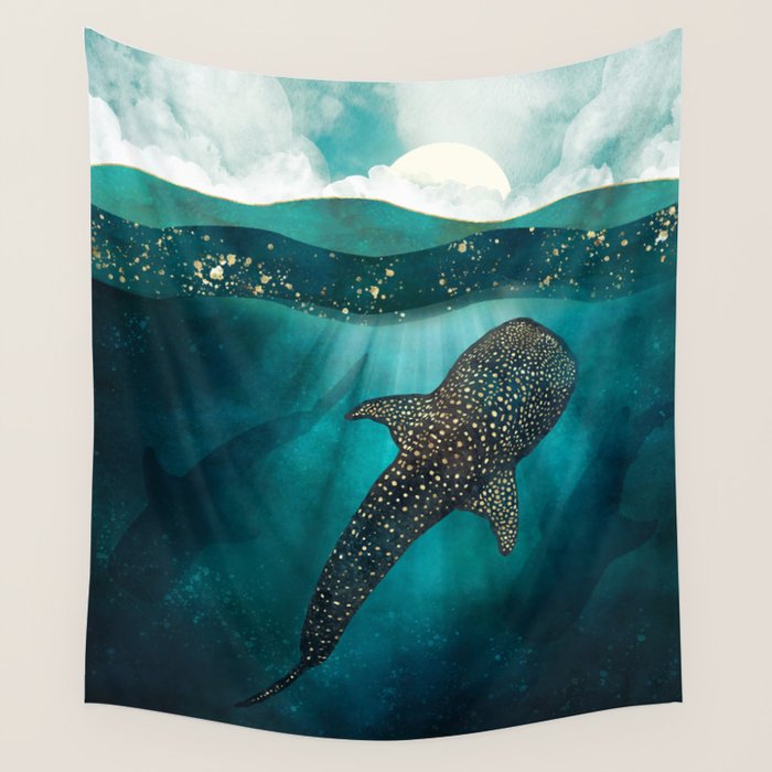 Metallic Whale Shark Wall Tapestry Gallery Image 4