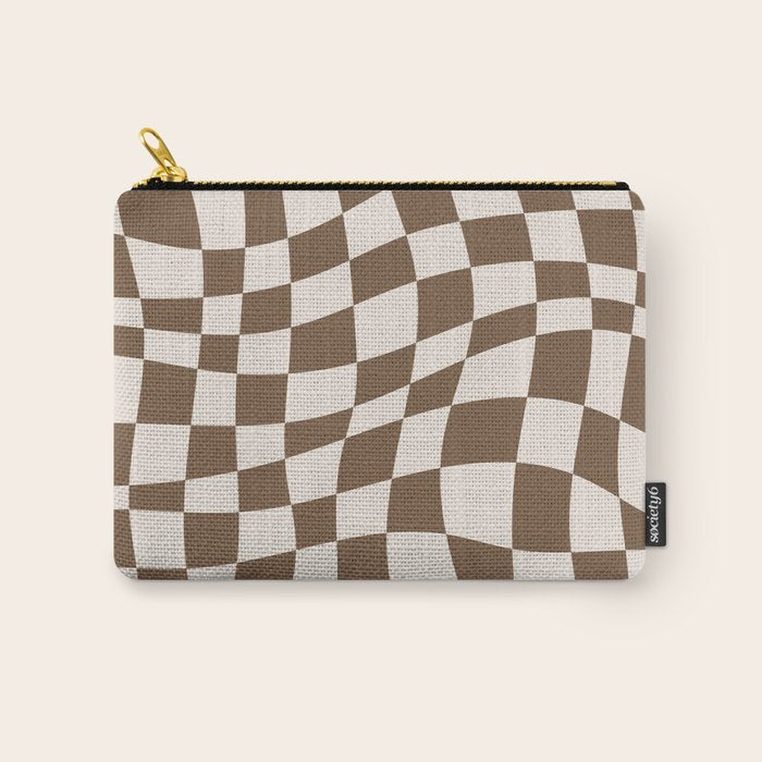 Wavy brown checker  Carry All Pouch Gallery Image 1