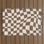 Wavy brown checker  Outdoor Rug Gallery Image 1