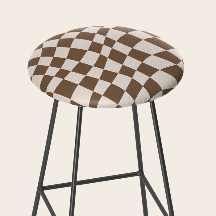 Wavy brown checker  Stool Gallery Image 2