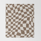 Wavy brown checker  Throw Blanket Gallery Image 2