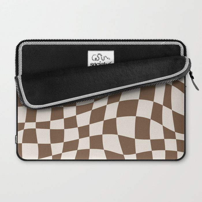 Wavy brown checker  Laptop Sleeve Gallery Image 2