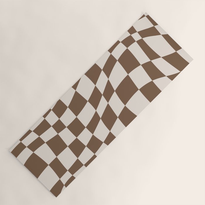Wavy brown checker  Yoga Mat Gallery Image 1