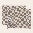 Wavy brown checker  Placemat Gallery Image 1