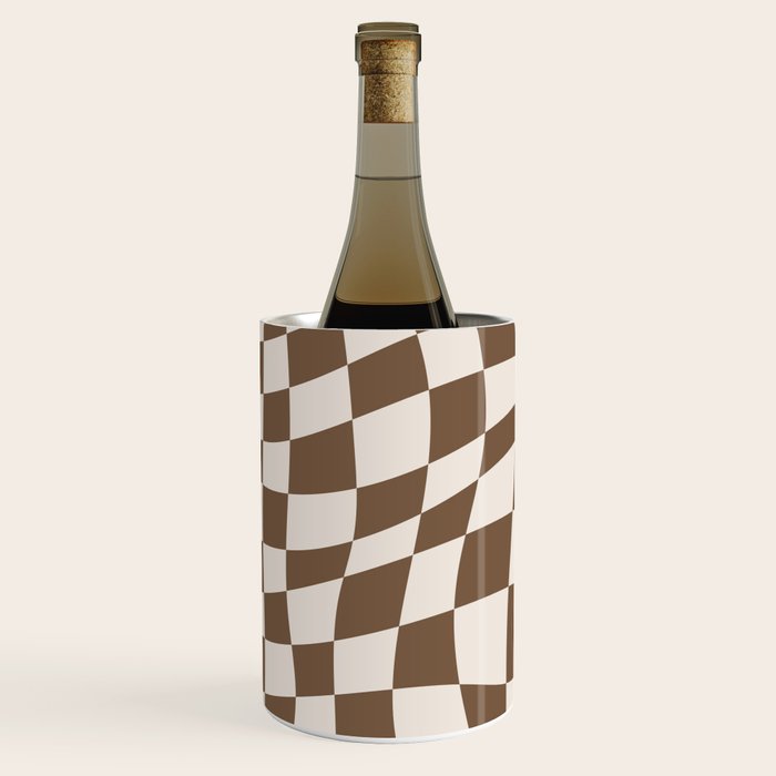 Wavy brown checker  Wine Chiller Gallery Image 1