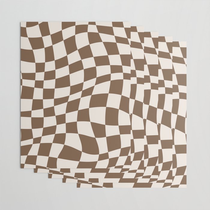 Wavy brown checker  Wrapping Paper Gallery Image 3