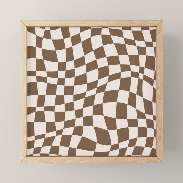 Wavy brown checker  Mini Art Print Gallery Image 1