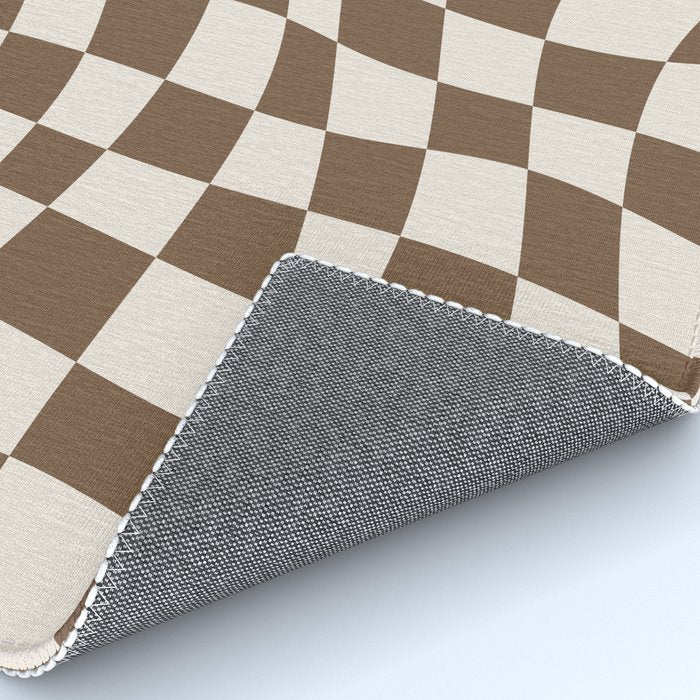 Wavy brown checker  Rug Gallery Image 4