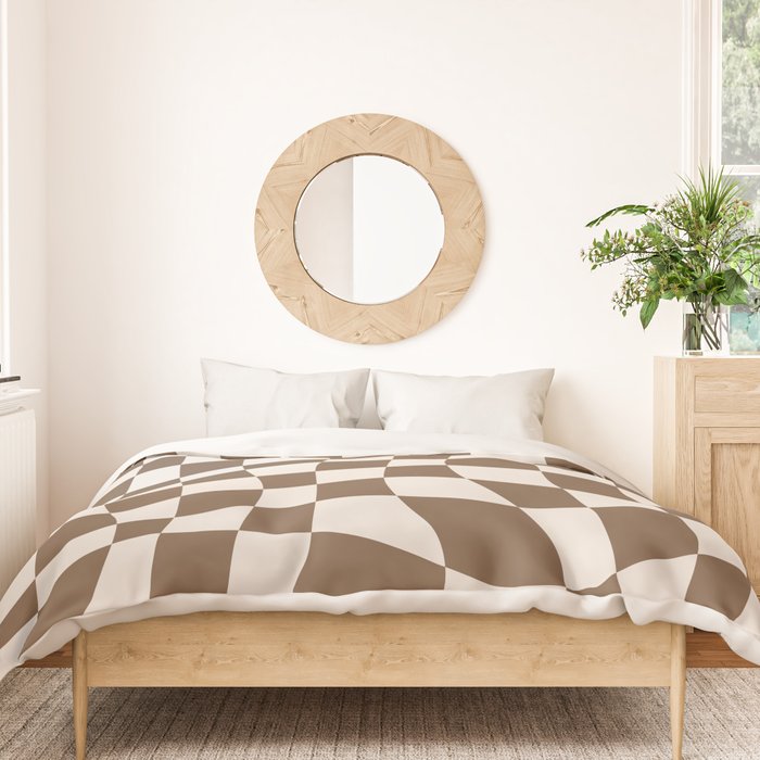 Wavy brown checker  Duvet Cover Gallery Image 3