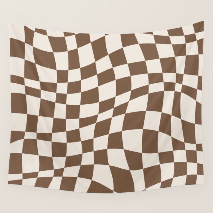 Wavy brown checker  Wall Tapestry Gallery Image 4