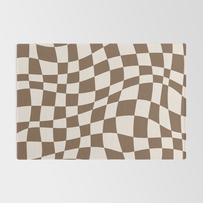 Wavy brown checker  Rug Gallery Image 2