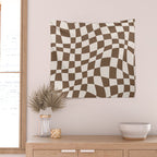Wavy brown checker  Wall Tapestry Gallery Image 2