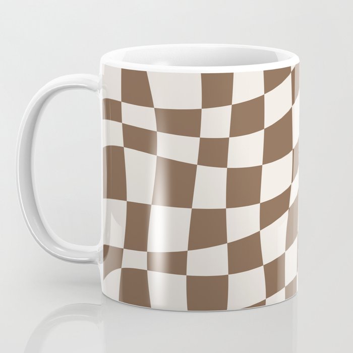 Wavy brown checker  Coffee Mug Gallery Image 3