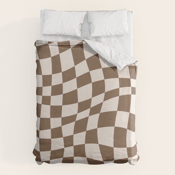 Wavy brown checker  Duvet Cover Gallery Image 6