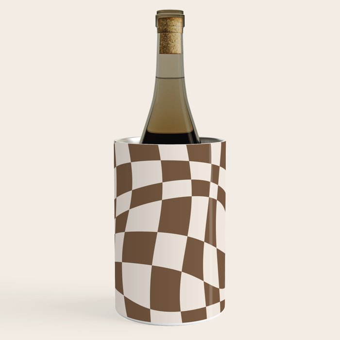 Wavy brown checker  Wine Chiller Gallery Image 3