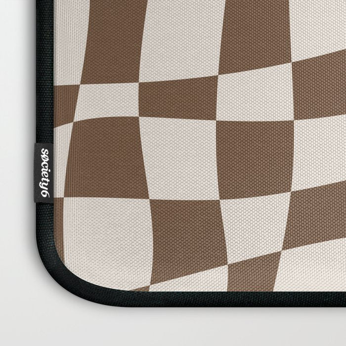 Wavy brown checker  Laptop Sleeve Gallery Image 3