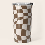 Wavy brown checker  Travel Mug Gallery Image 2