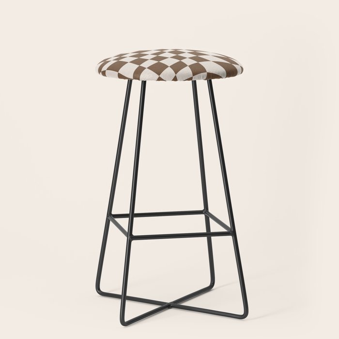 Wavy brown checker  Stool Gallery Image 1