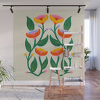 Symmetrical Flowers 2 Wall Mural Gallery Image 1
