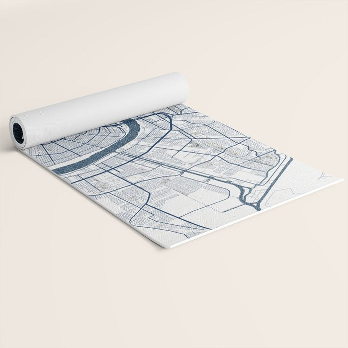 New Orleans City Map of Louisiana, USA - Coastal Yoga Mat Gallery Image 2